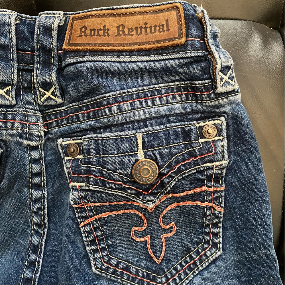 Rock revival Alivia - size 24 - skinny jeans with red stitch